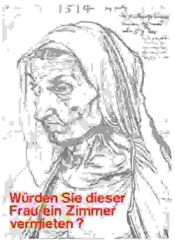 Würden Sie dieser Frau ein Zimmer vermieten? Plakat Klaus Staeck 1971, Edition Staeck