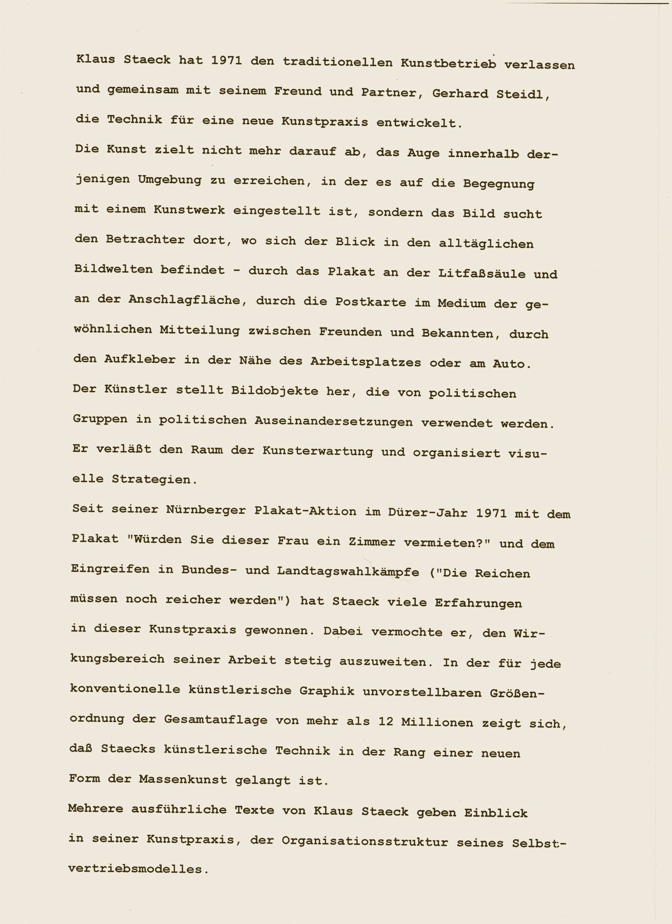 Eröffnungsrede von Rudolf Tschäpe anlässlich der Ausstellungseröffnung in der Otto-Nuschke im Mai 1990