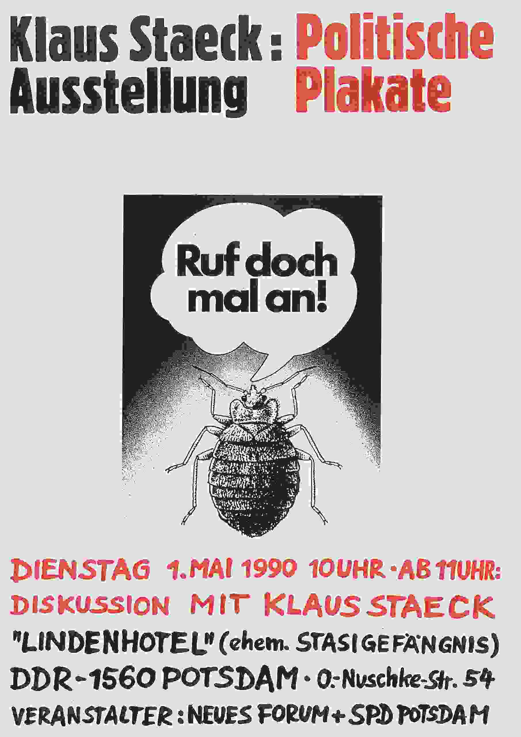 Original Ausstellungsplakat Mai 1990. Privatarchiv Rüdiger